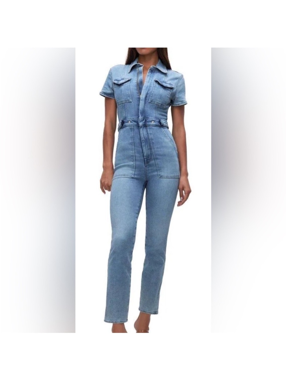 Going American Classic Light Blue Denim Jumpsuit Jeans for Women